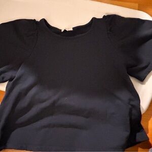 Anthropologie Brand Navy blue short sleeved sweatshirt with puff sleeved.
